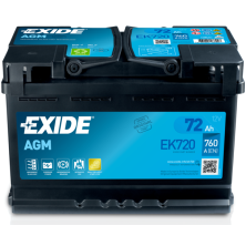 Käynnistysakku Exide Start-Stop AGM EK720, 12V, 72Ah, 760A