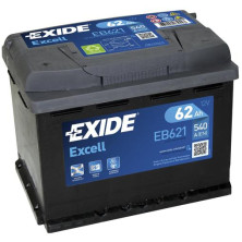 Käynnistysakku Exide Excell EB621, 12V, 62Ah, 540A